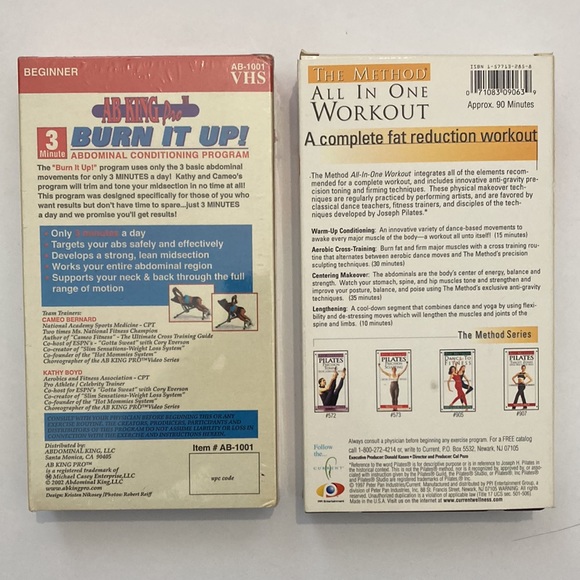 VHS workout tapes bundle (Pilates and Ab King Pro) - Picture 2 of 2